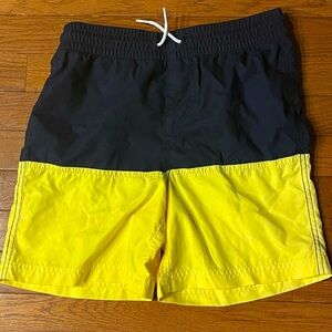 Boys Old Navy Sz L / 10-12 Navy and Yellow Swim Trunks EUC